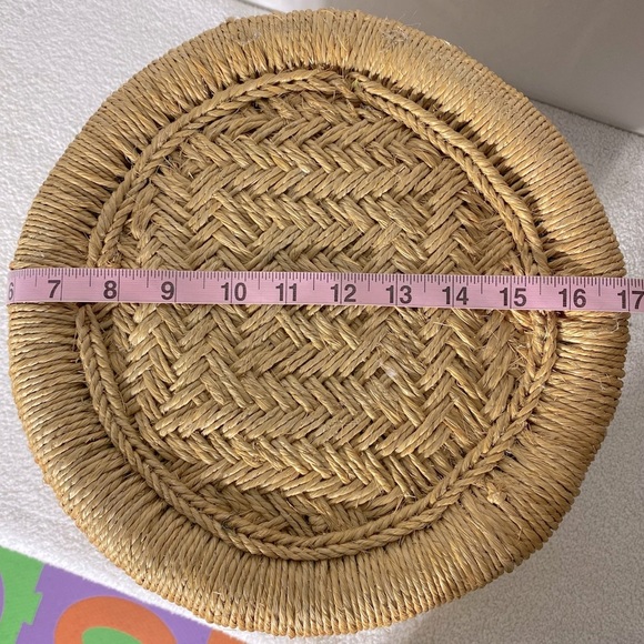 Vintage Bamboo & Jute Woven Planter Basket - Picture 6 of 15